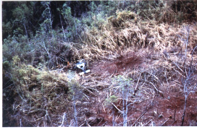 Check out the men in the crater just to the right of the aircraft.